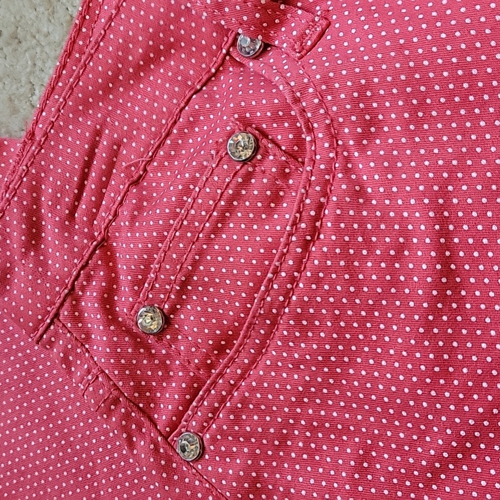 Earl Jeans Polka Dot Jeans 12 Pink White New - Picture 4 of 5